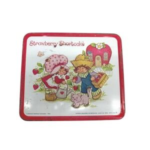 Vintage 1980 Strawberry Shortcake Metal Lunchbox Aladdin Red Tin 80s Kidcore Y2K